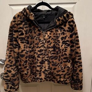 Wild Fable Leopard Print Teddy Jacket